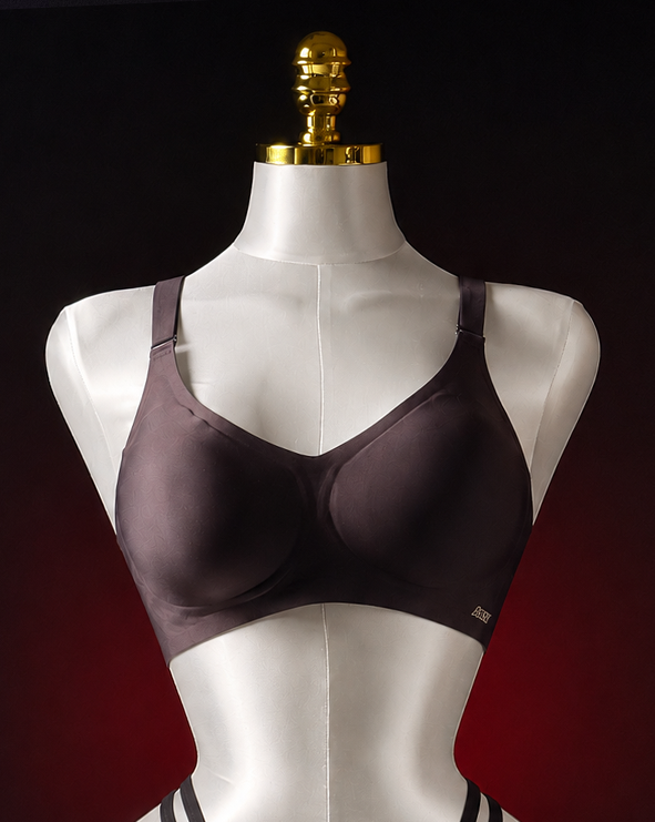 Push-up Seamless Dark Grey Bra for Daily Use
