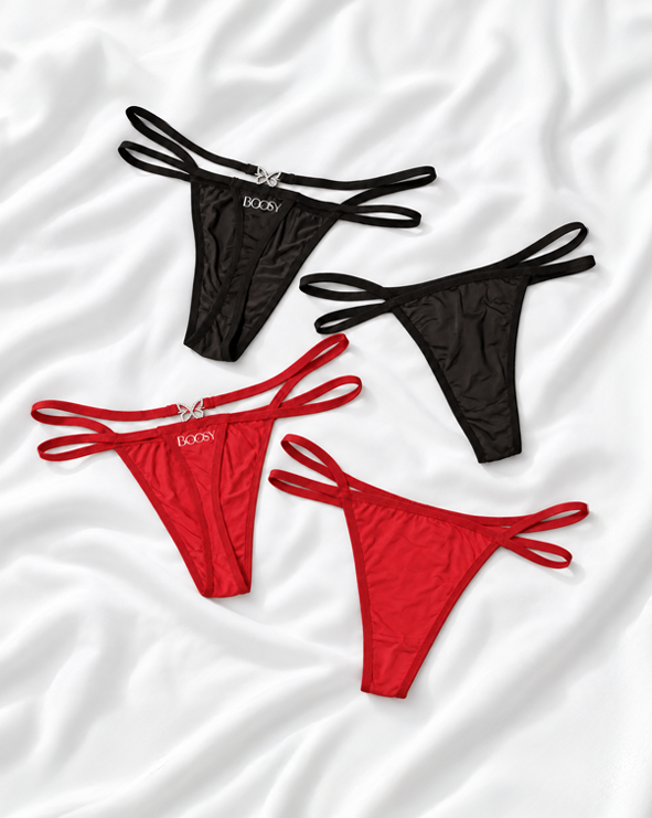 Butterfly Back Ornament Thong Panties